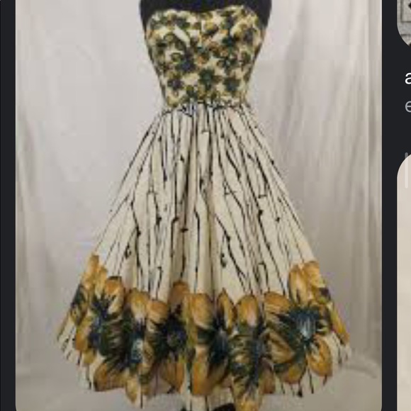 Anthropologie Burgeoning Hypericum Floral Retro Halter Dress - Picture 2 of 13